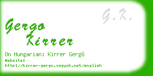 gergo kirrer business card