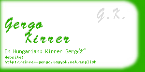 gergo kirrer business card